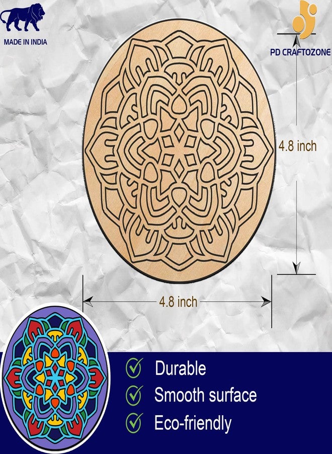 PD Craftozone DIY Mandala Art kit| Acrylic Paints 12 Shades| 6 Pre-Designed Round MDF Board| for Students,Artists & Children| Best Art & Craft for Children Above 9 Years | Mandal Coaster with Stand - Image 4